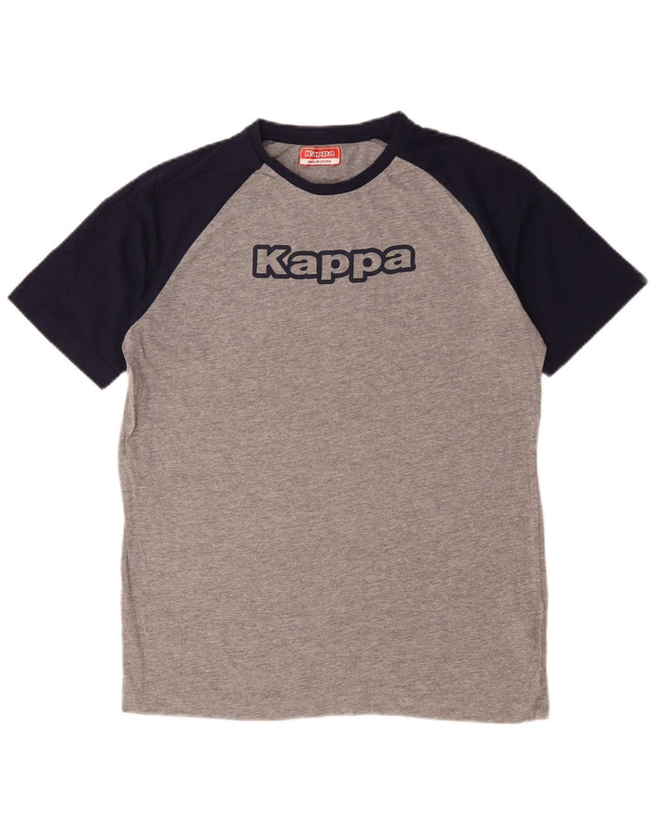 T-shirt grafica da uomo Kappa Top in cotone color block grigio medio