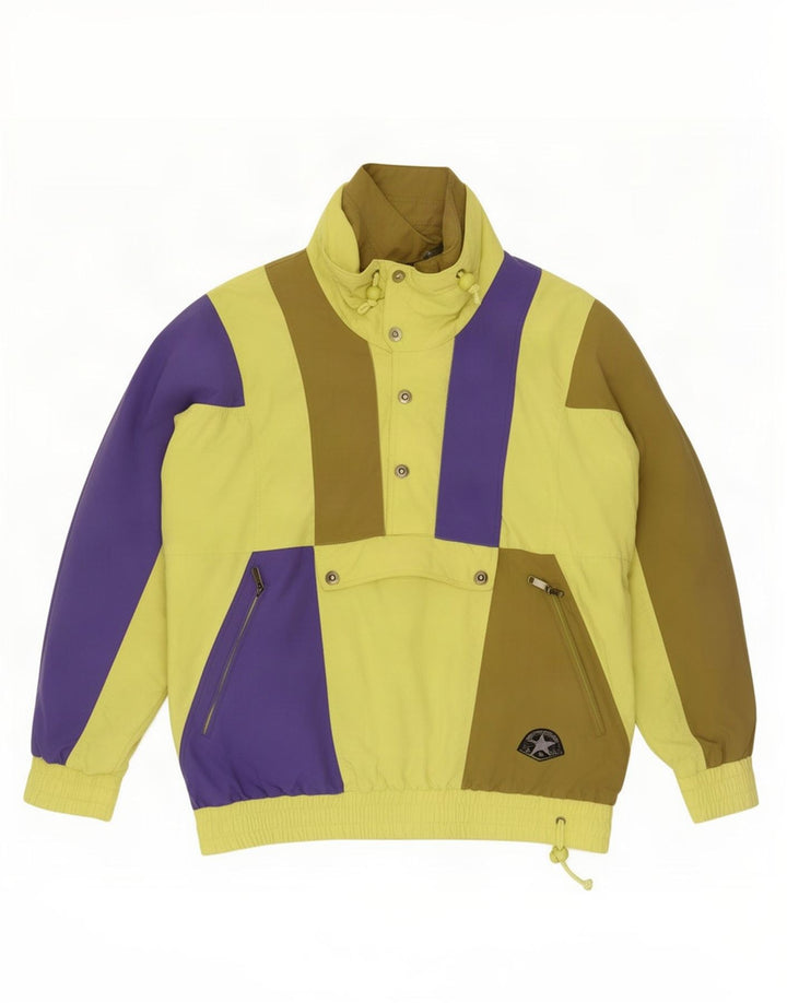 Giacca da sci pullover vintage da uomo UK 38 colorblock medio multicolore