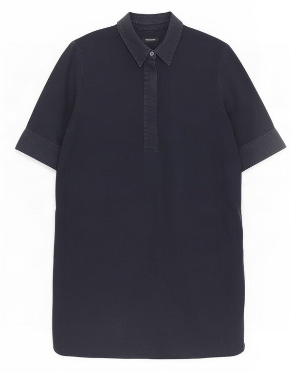 Abito camicia a maniche corte da donna Hobbs UK 16 grande lino blu navy
