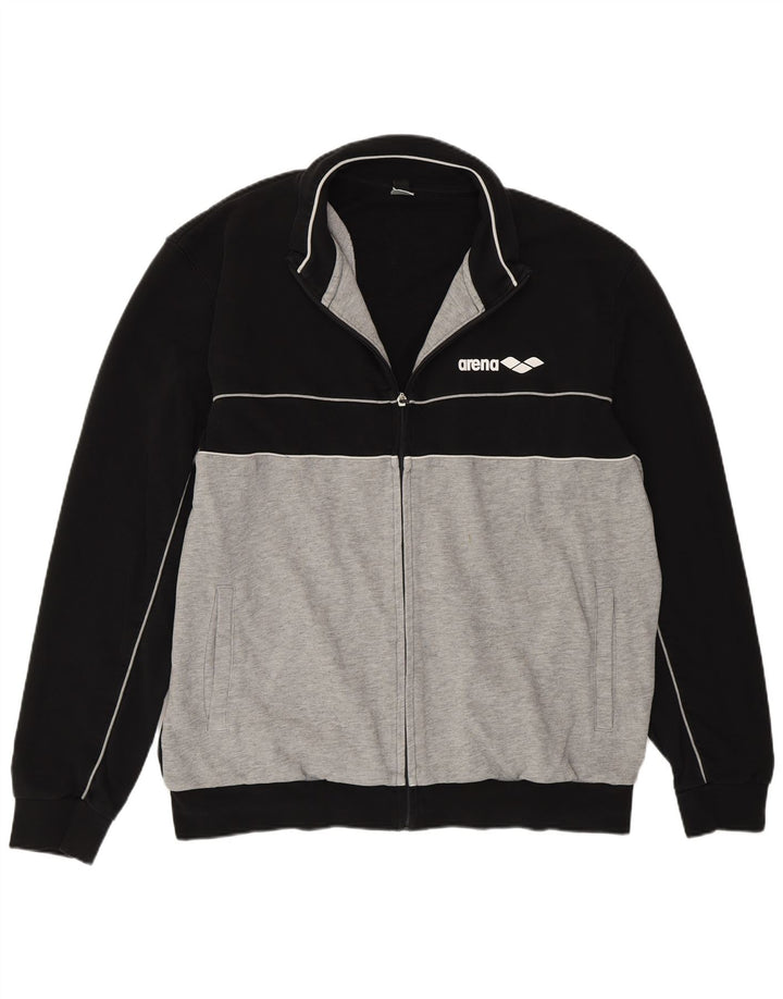 Giacca da tuta da uomo Arena 2XL in cotone color block nero