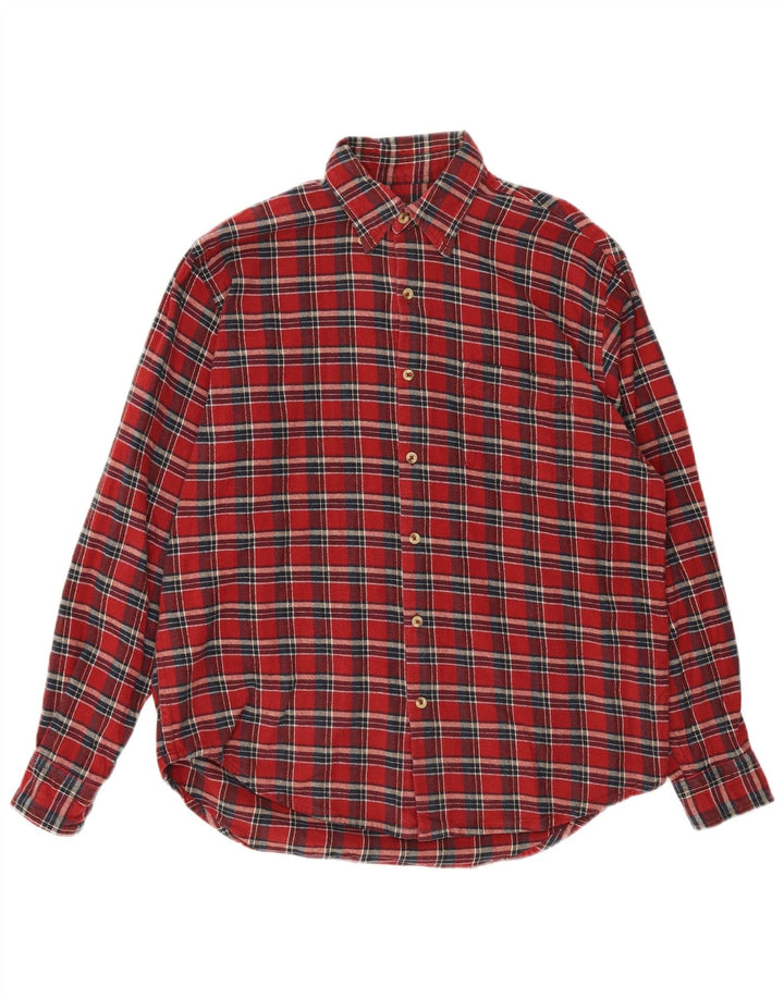 Camicia in flanella da donna Green Leaves, cotone a quadri rossi grandi