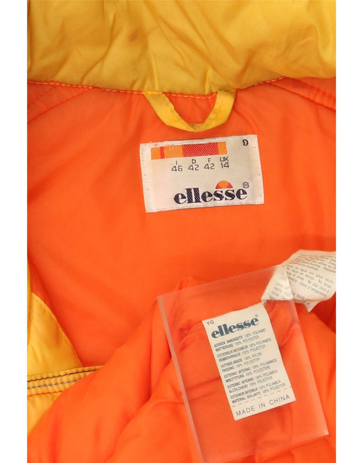 Giacca da sci oversize con cappuccio da donna Ellesse UK 14 Large Giallo Colourblock