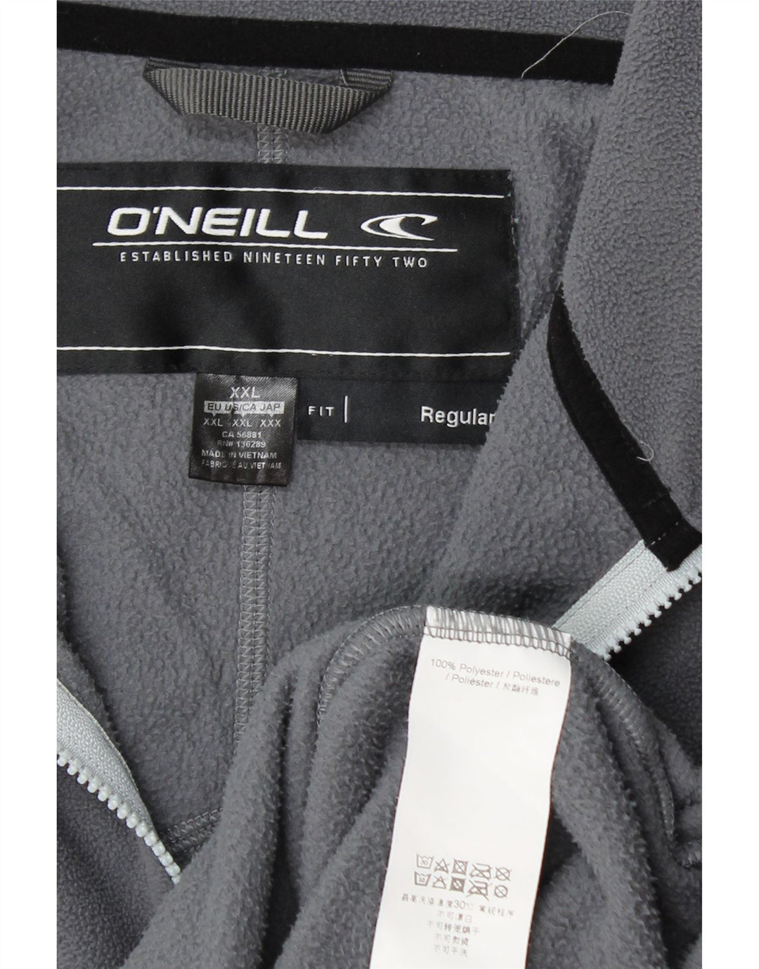 Maglione in pile da uomo con vestibilità regolare e collo con zip O'NEILL 2XL poliestere grigio