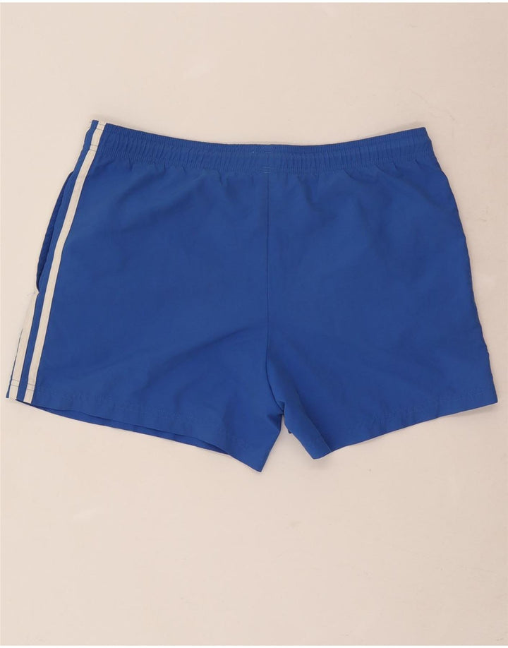 Pantaloncini sportivi grafici da uomo Adidas in poliestere blu medio