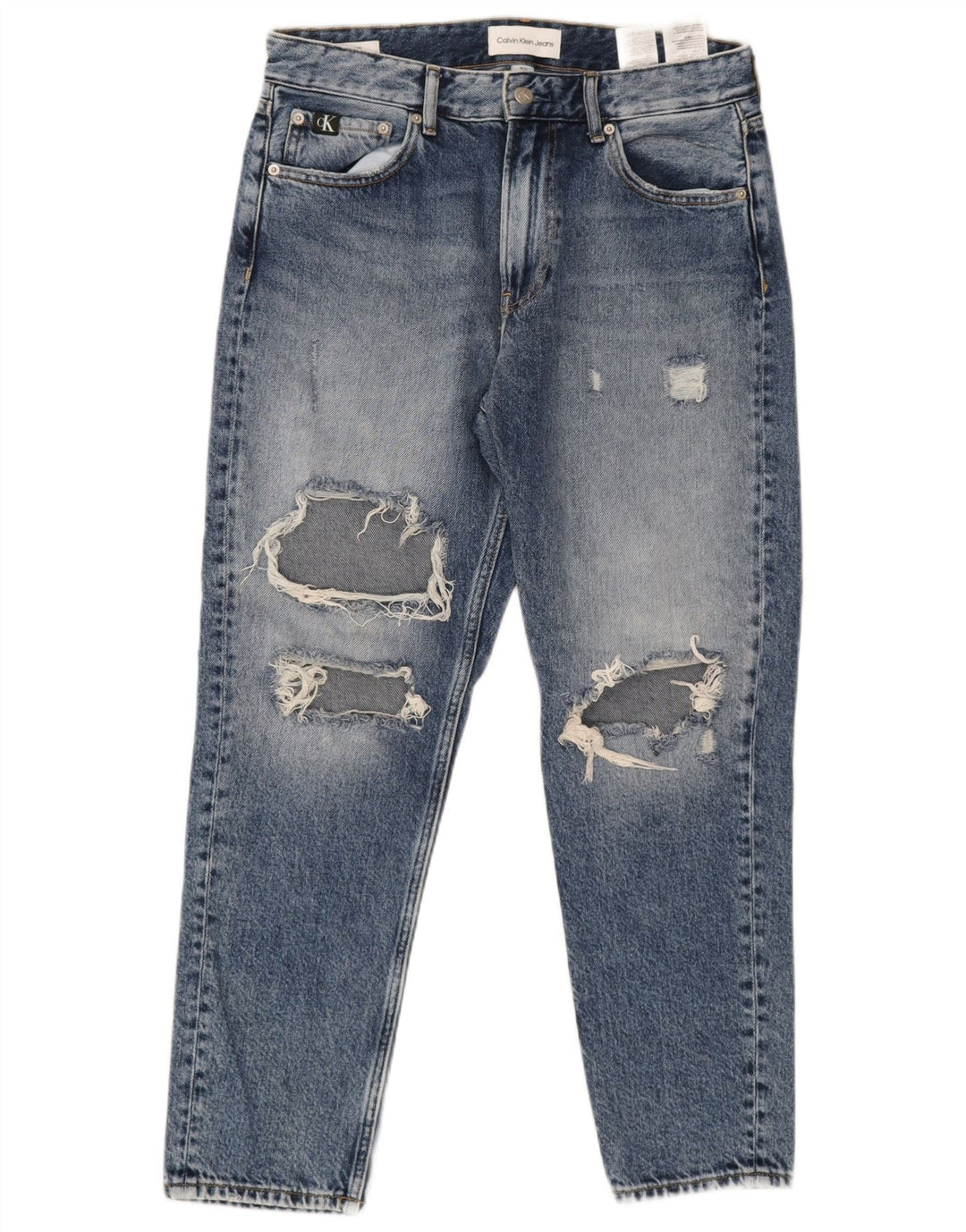 Jeans slim invecchiati da uomo Calvin Klein W31 L26 cotone blu