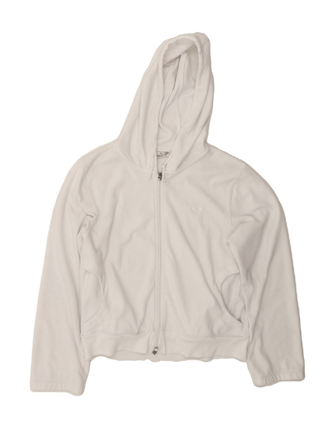 PUMA Womens Zip Hoodie Sweater UK 14 Large White Vintage Puma and Second-Hand Puma from Messina Hembry 
