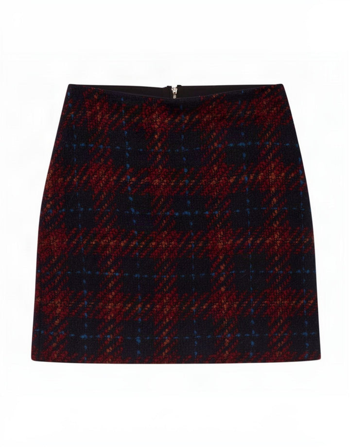 Minigonna da donna Zara UK 8 piccola in acrilico a quadri multicolore