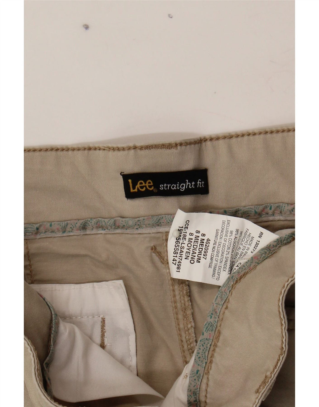 LEE Womens Straight Fit Chino Shorts US 8 Medium W30  Beige Cotton Vintage Lee and Second-Hand Lee from Messina Hembry 