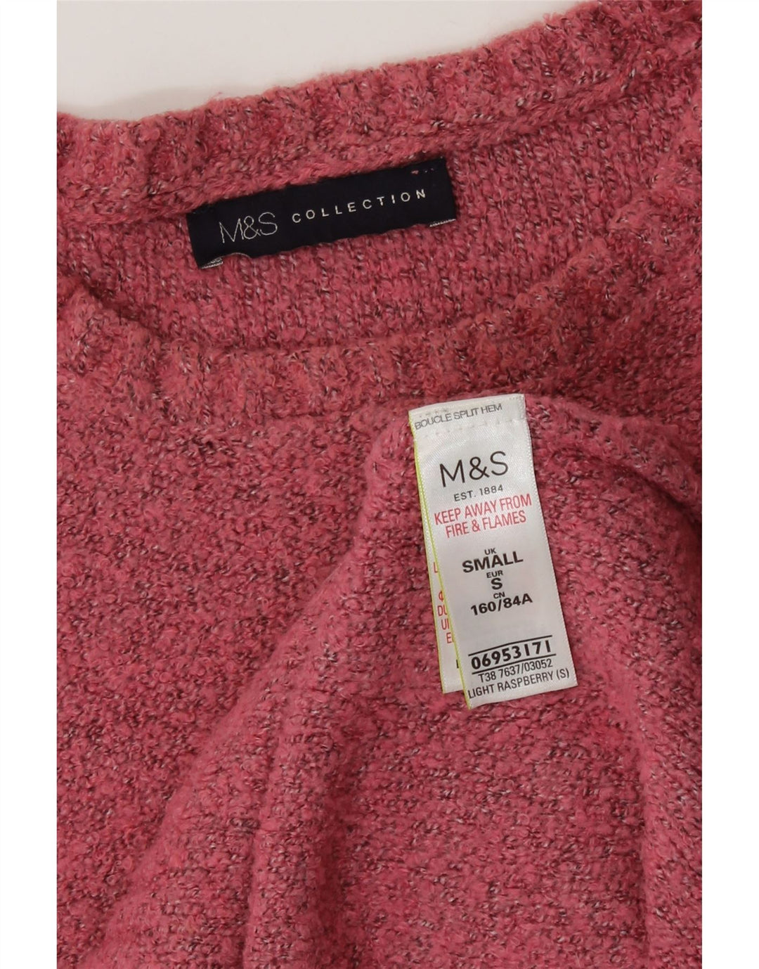 Maglione maglione oversize con scollo a barca da donna Marks & Spencer UK 10 piccolo rosa
