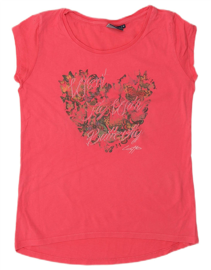 T-shirt grafica da donna Lotto Top UK 12 Rosa medio