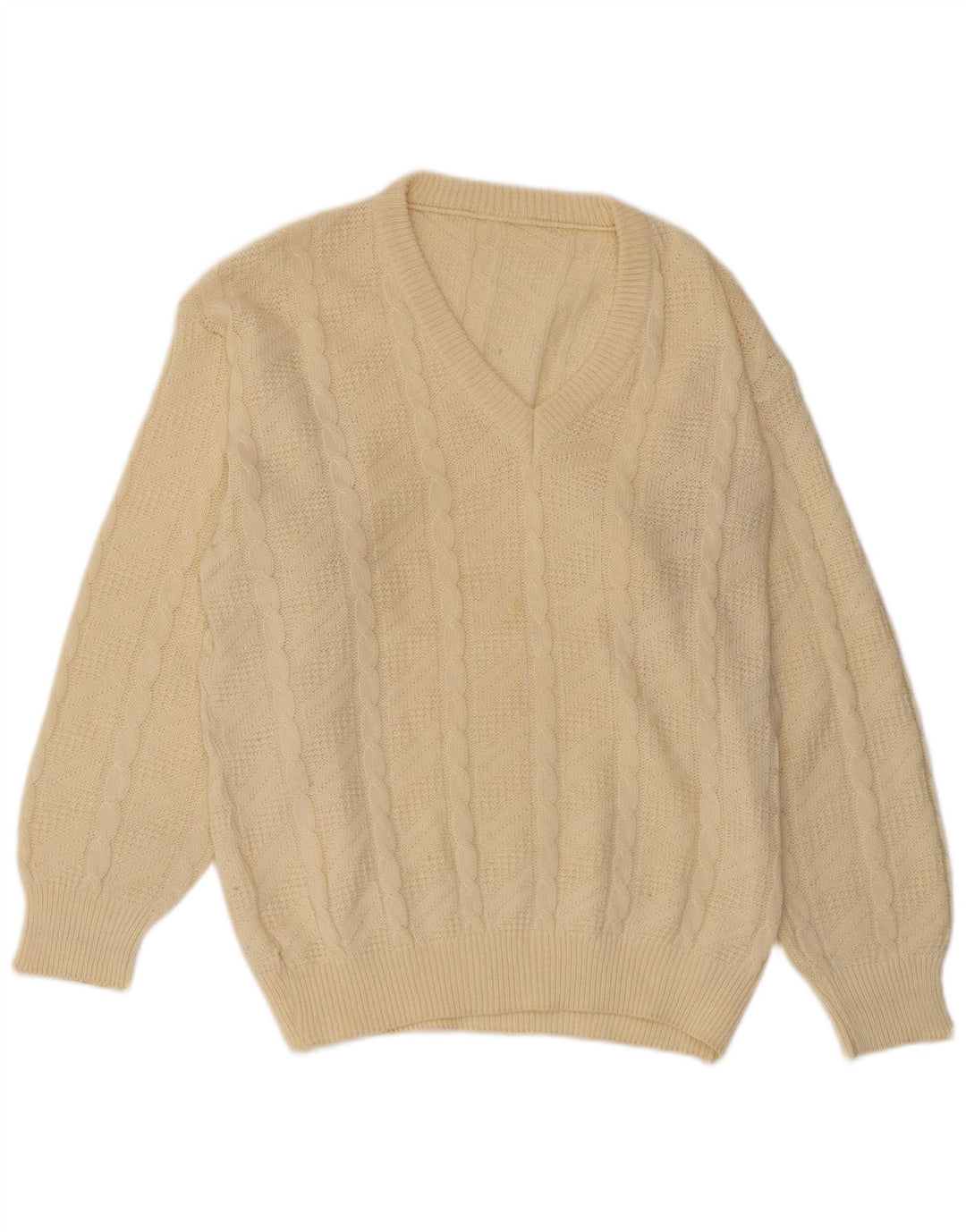 Maglione da uomo con scollo a V VINTAGE IT 54 XL Beige