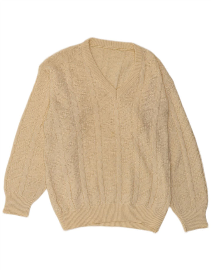Maglione da uomo con scollo a V VINTAGE IT 54 XL Beige