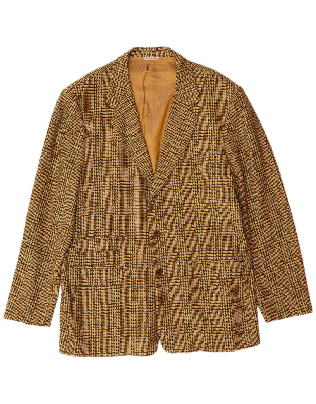 BYBLOS Giacca blazer da uomo a 3 bottoni IT 54 2XL Pied de poule giallo