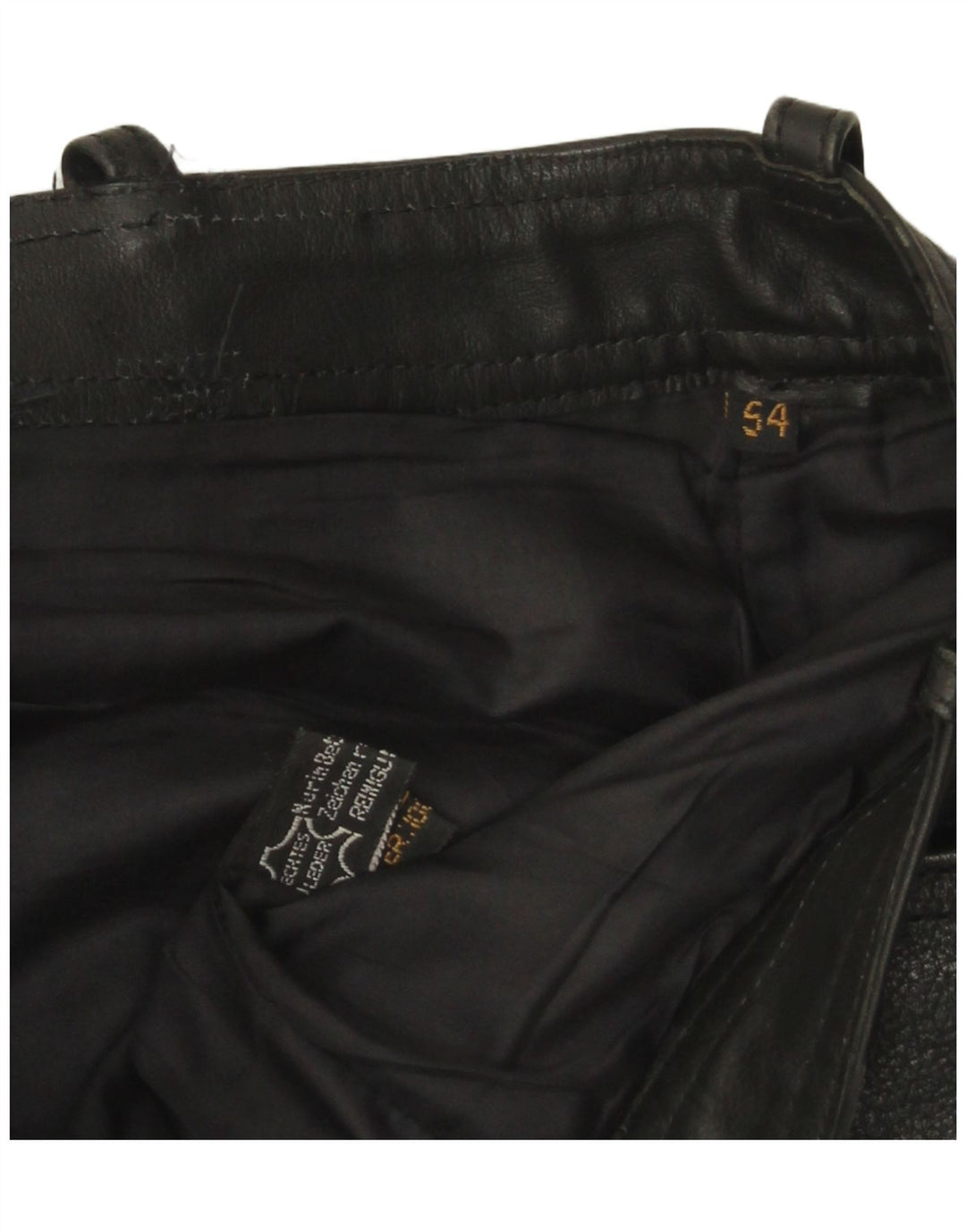 Pantaloni in pelle vintage da uomo W32 L33 neri