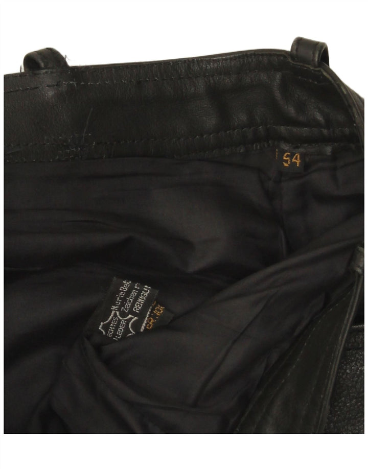 Pantaloni in pelle vintage da uomo W32 L33 neri