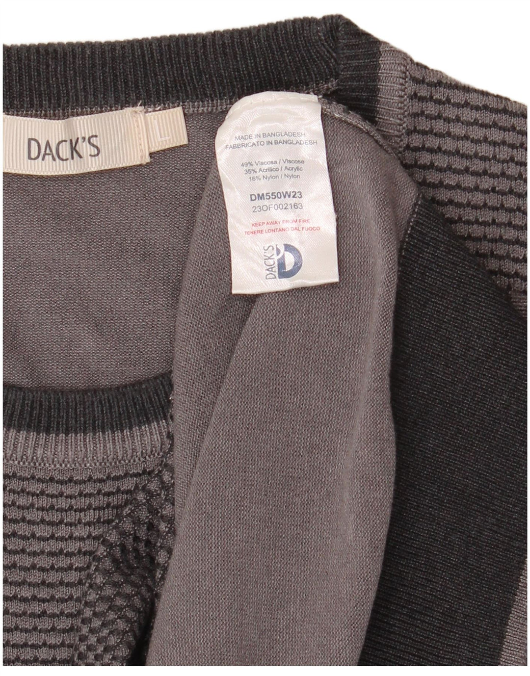DACK'S Maglione girocollo da uomo maglione grande in viscosa color block grigio