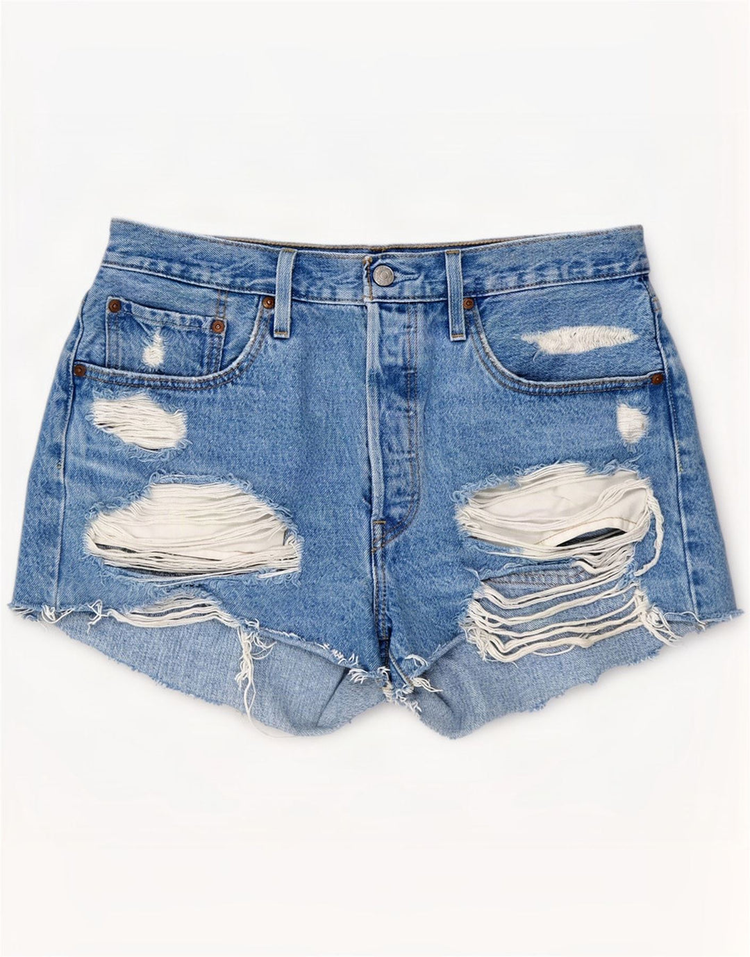 Pantaloncini Levi's da donna 501 in denim invecchiato W31 cotone blu medio