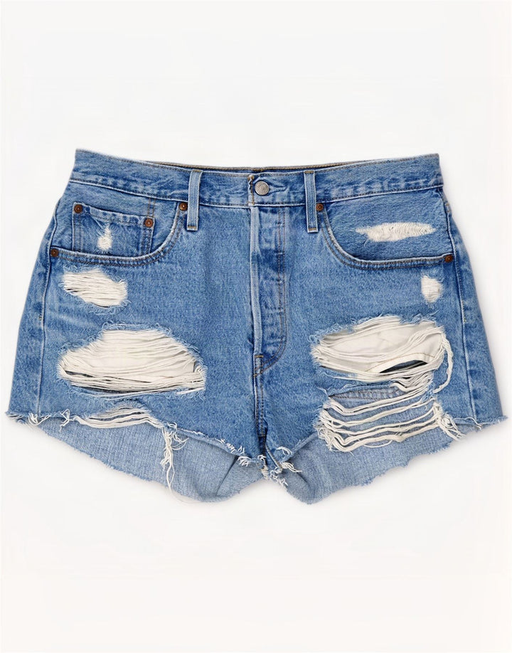 Pantaloncini Levi's da donna 501 in denim invecchiato W31 cotone blu medio