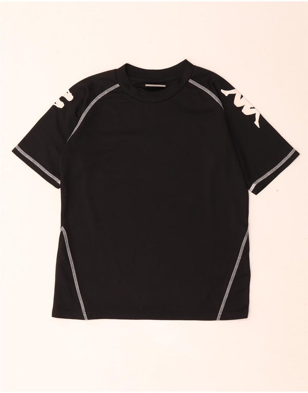 T-shirt grafica Kappa per ragazzi 11-12 anni in poliestere nero