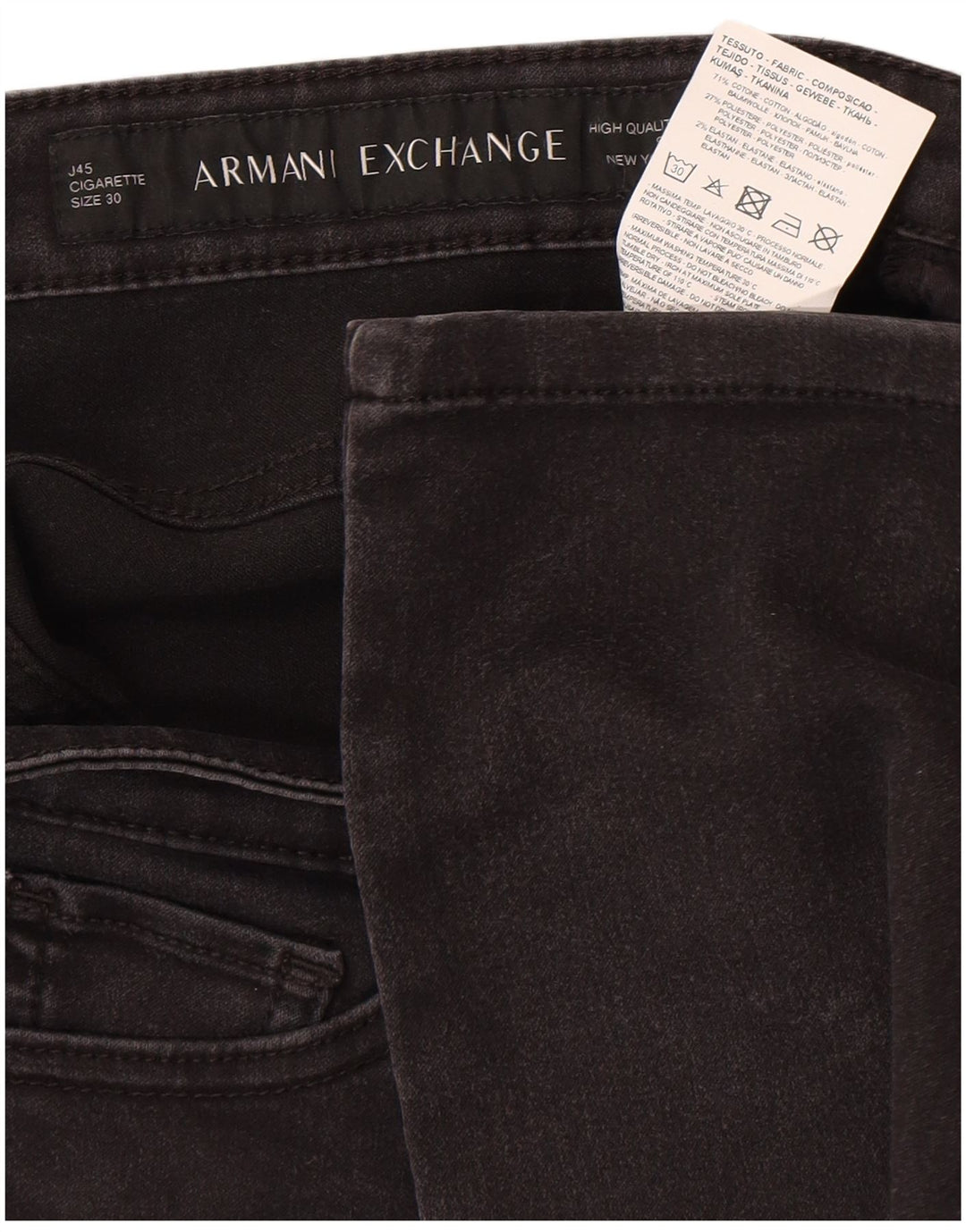 Jeans slim da donna Armani Jeans W30 L28 cotone nero