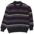 Maglione vintage da uomo con collo alto in lana a righe nere grandi