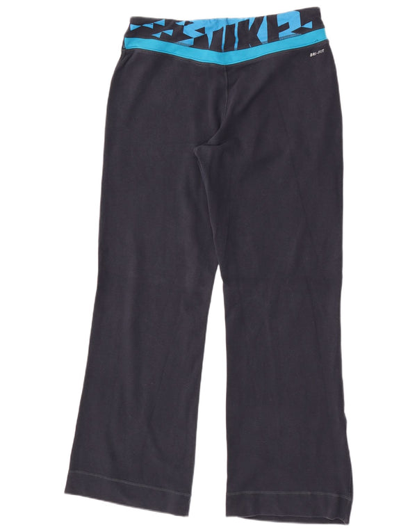 Pantaloni da tuta con grafica Nike Dri Fit da donna UK 18 XL cotone blu navy