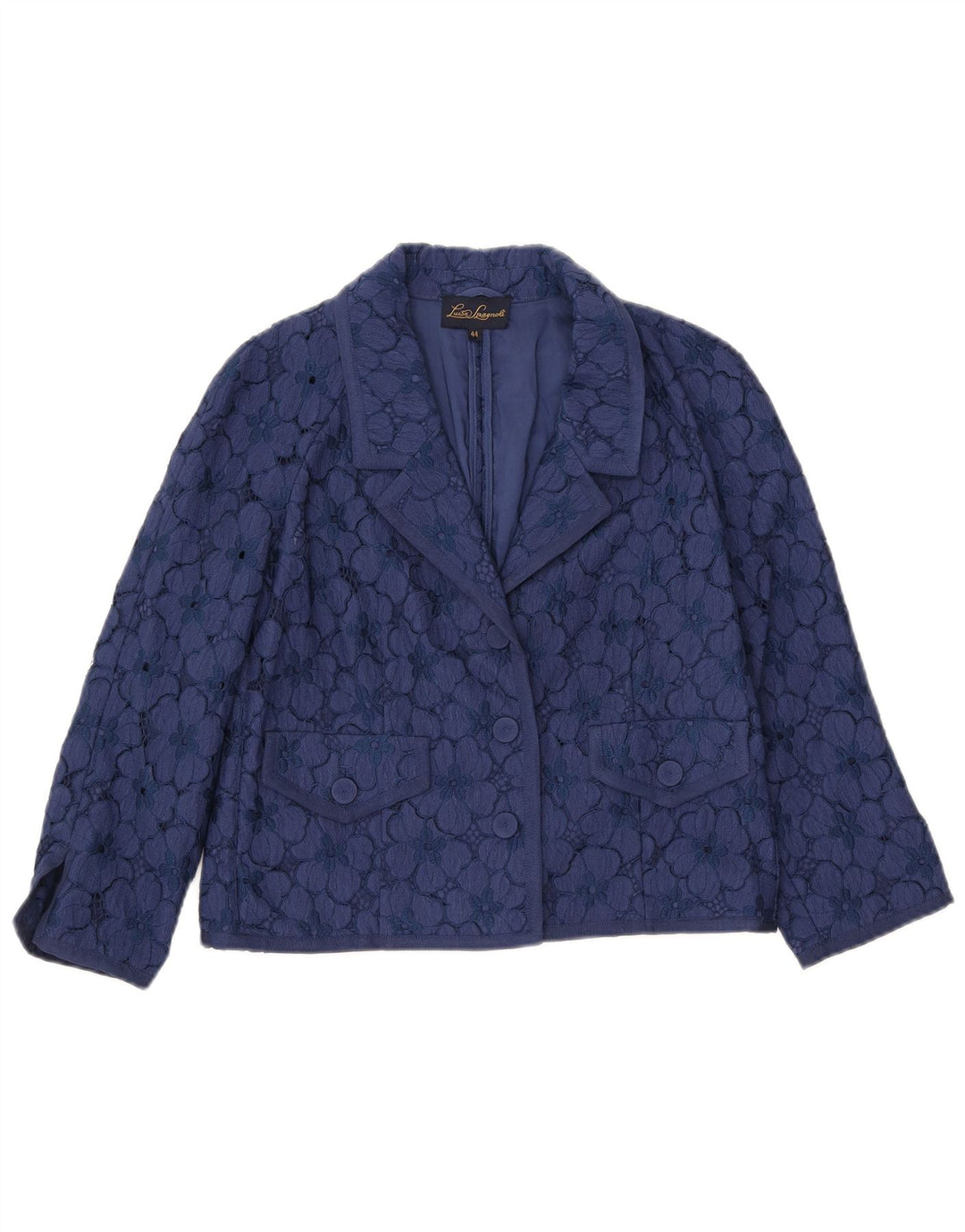 LUISA SPAGNOLI Giacca blazer corta da donna con maniche a 3/4 IT 44 Blu navy medio