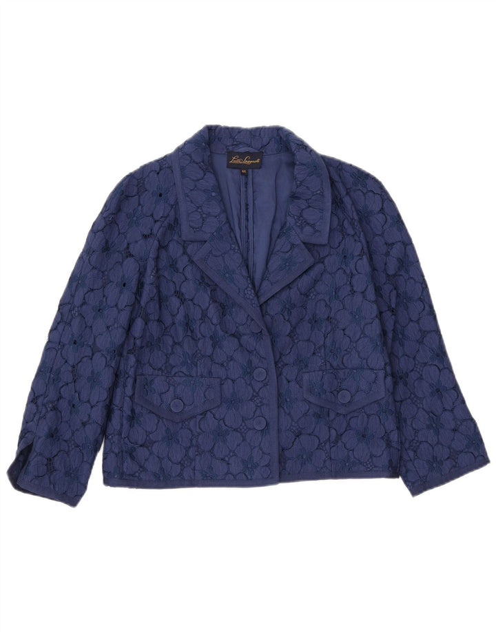 LUISA SPAGNOLI Giacca blazer corta da donna con maniche a 3/4 IT 44 Blu navy medio