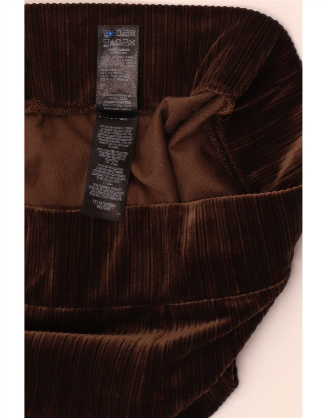 Leggings in velluto da donna Marks & Spencer UK 16 Large Marrone Poliestere