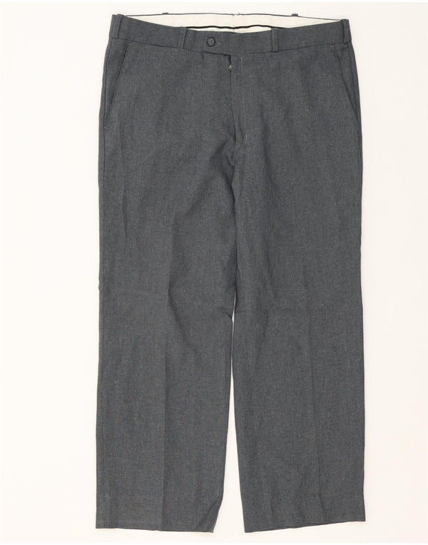 Pantaloni da completo da uomo a gamba larga Farah W32 L26 poliestere grigio