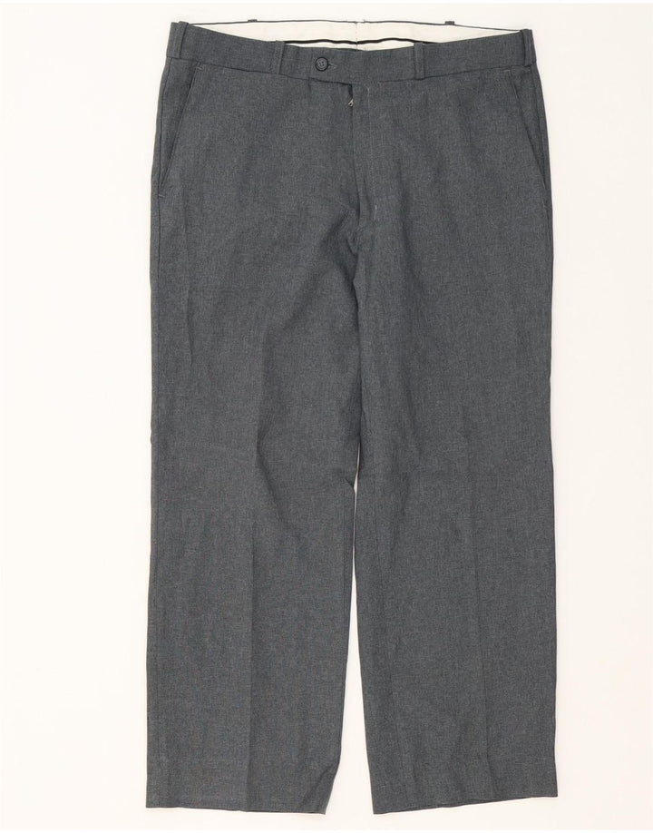 Pantaloni da completo da uomo a gamba larga Farah W32 L26 poliestere grigio