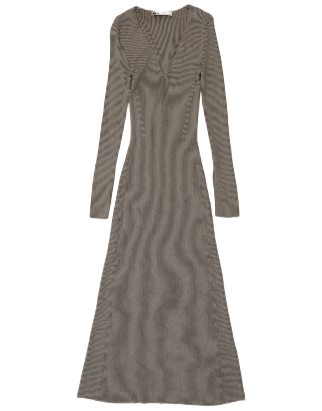 Abito maxi maglione Zara da donna UK 8 piccolo in viscosa grigia