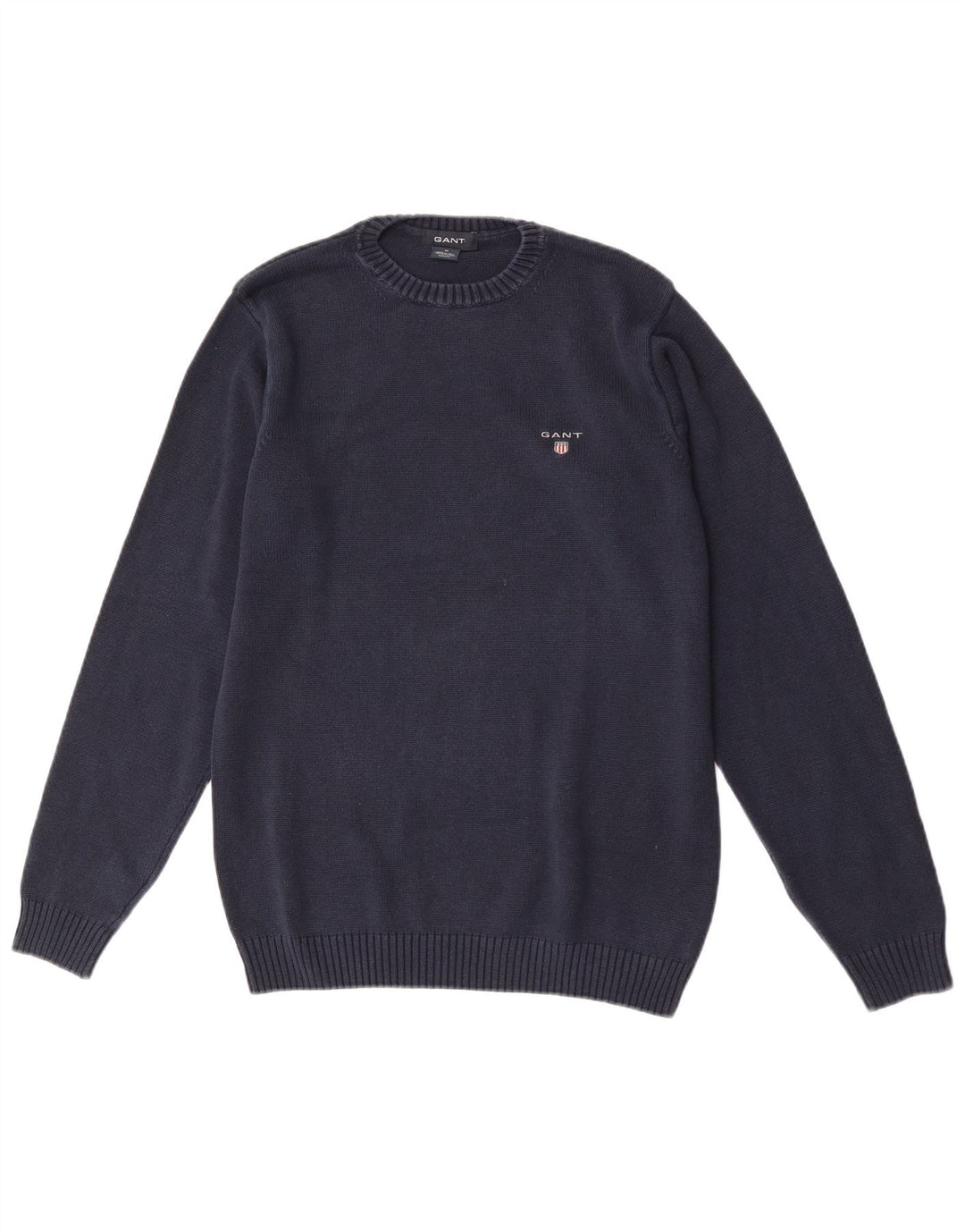 Gant Maglione da uomo girocollo in cotone medio blu navy