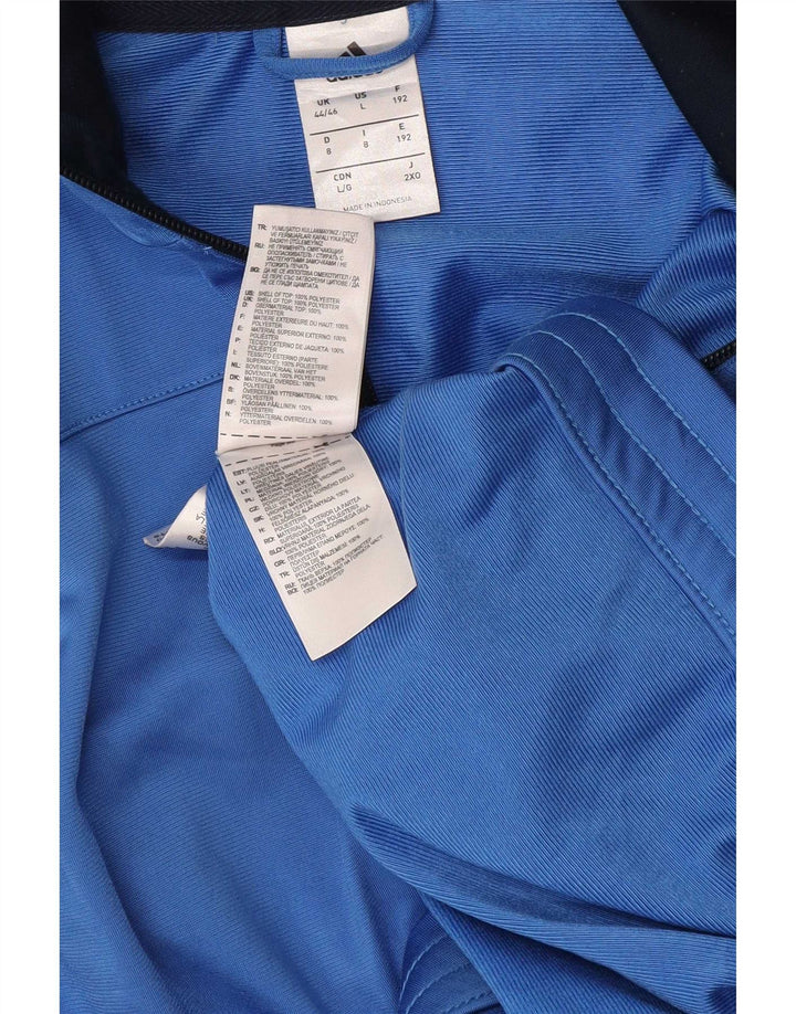 Giacca da tuta grafica da uomo Adidas UK 44/46 grande poliestere blu