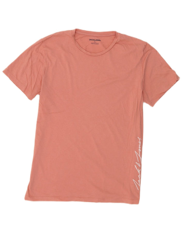 T-shirt grafica da uomo Jack & Jones Top XL in cotone rosa