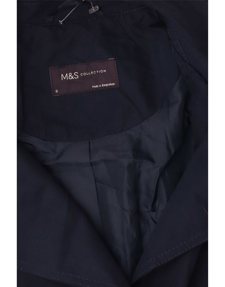 Trench da donna Marks & Spencer UK 8 piccolo poliestere blu navy