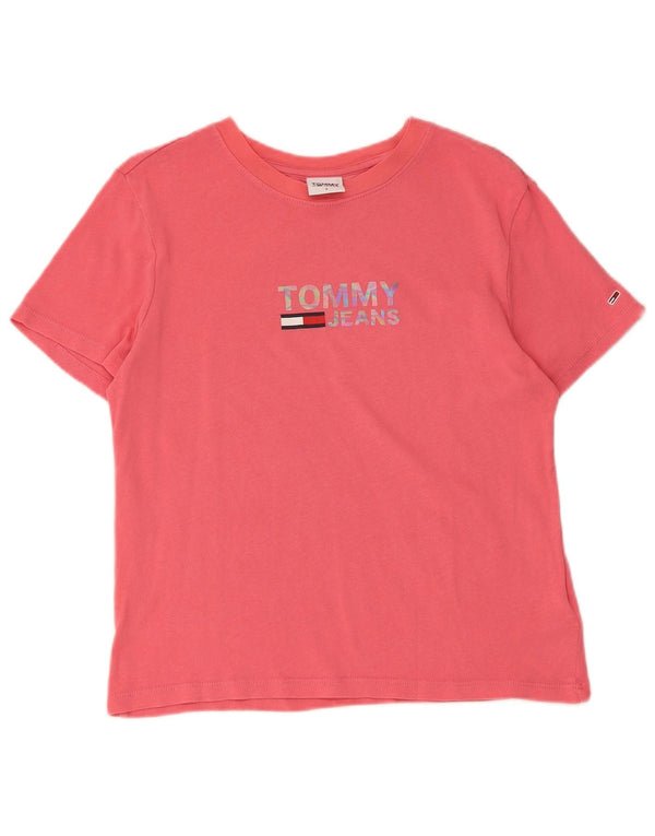 T-shirt grafica a maniche corte da donna Tommy Hilfiger Top UK 10 Small Rosa