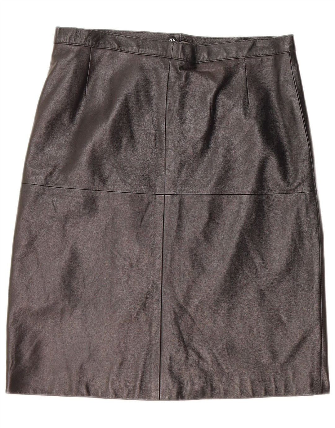 Gonna in pelle vintage da donna W30 in pelle nera media