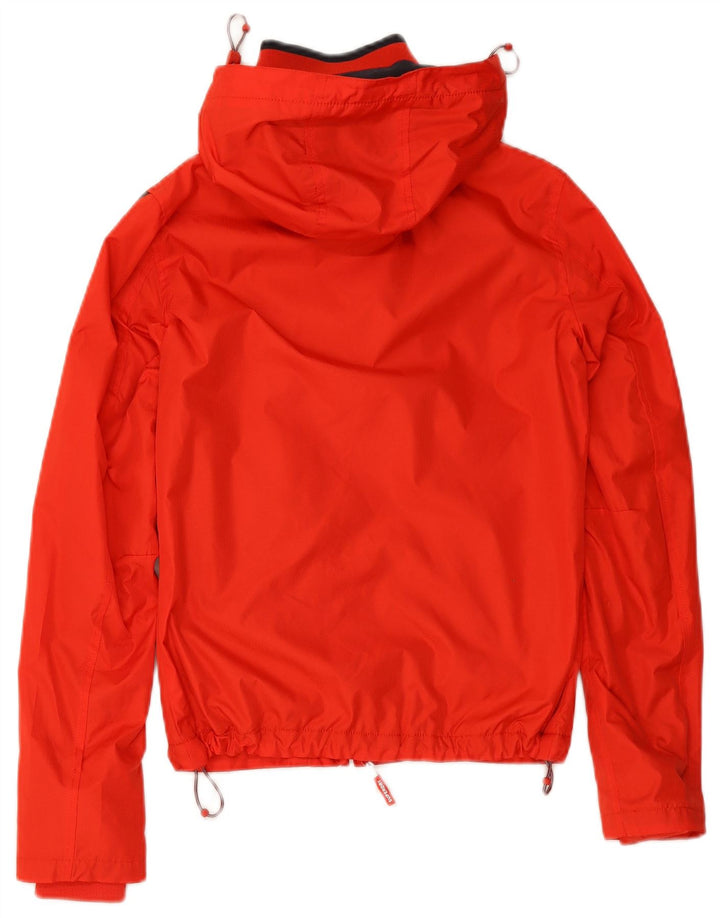 Giacca antipioggia con cappuccio grafica da donna SUPERDRY UK 6 XS poliestere rosso