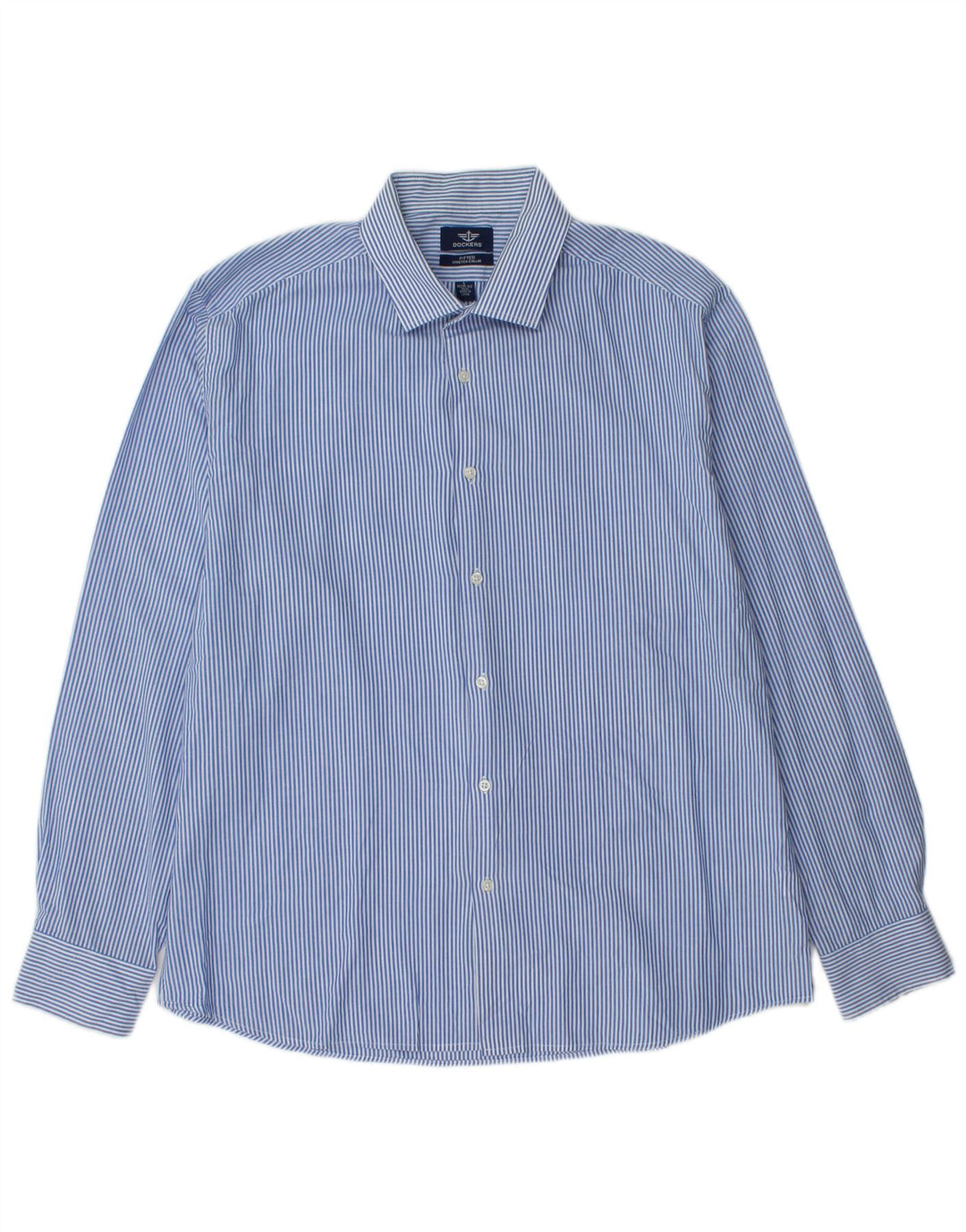 Camicia da uomo Dockers taglia 16 1/2 grande gessato blu