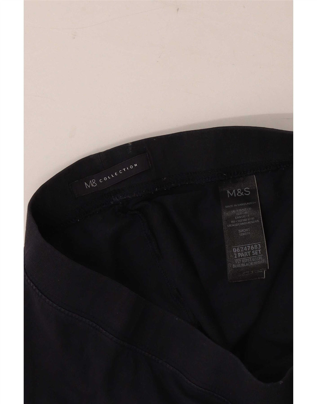 Leggings corti da donna Marks & Spencer UK 10 piccoli cotone blu navy