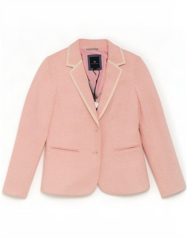 Crew Clothing Giacca blazer da donna a 2 bottoni UK 10 Piccolo cotone screziato rosa