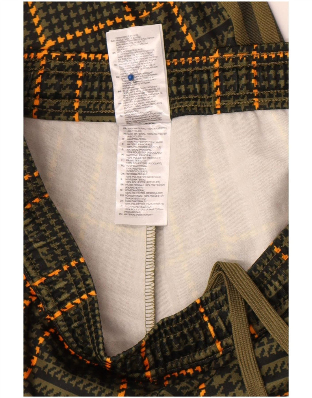 Pantaloni da tuta da uomo Adidas in poliestere pied de poule verde medio