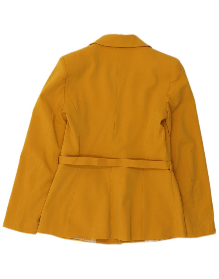 Giacca blazer con cintura da donna Zara UK 10 piccola in poliestere giallo