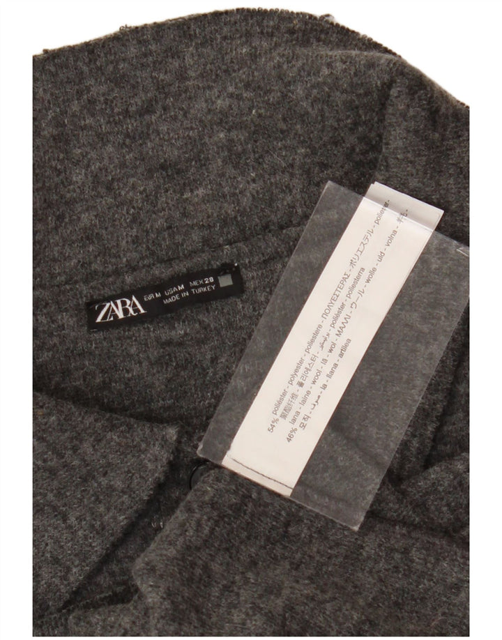 Polo corta senza maniche da donna Zara UK 14 Poliestere grigio medio