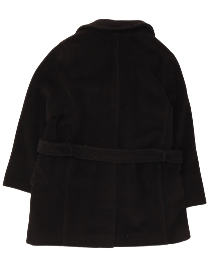 Cappotto doppiopetto da donna Marella UK 14 Lana vergine nera media