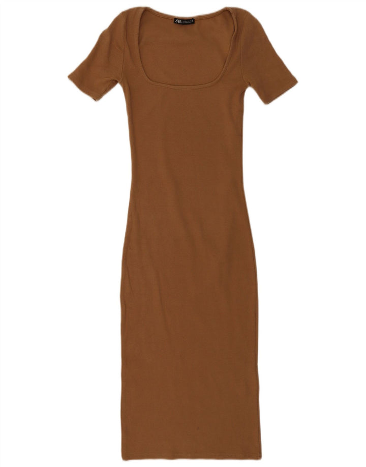 Vestito aderente da donna Zara UK 8 piccolo marrone