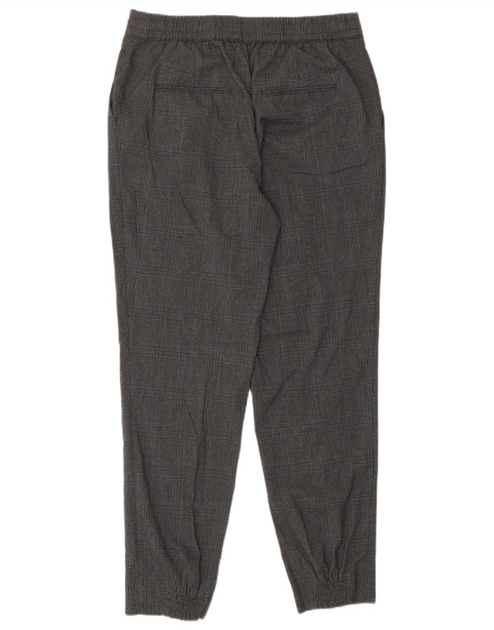 ZARA Womens Pegged Casual Trousers Small Grey Check Polyester