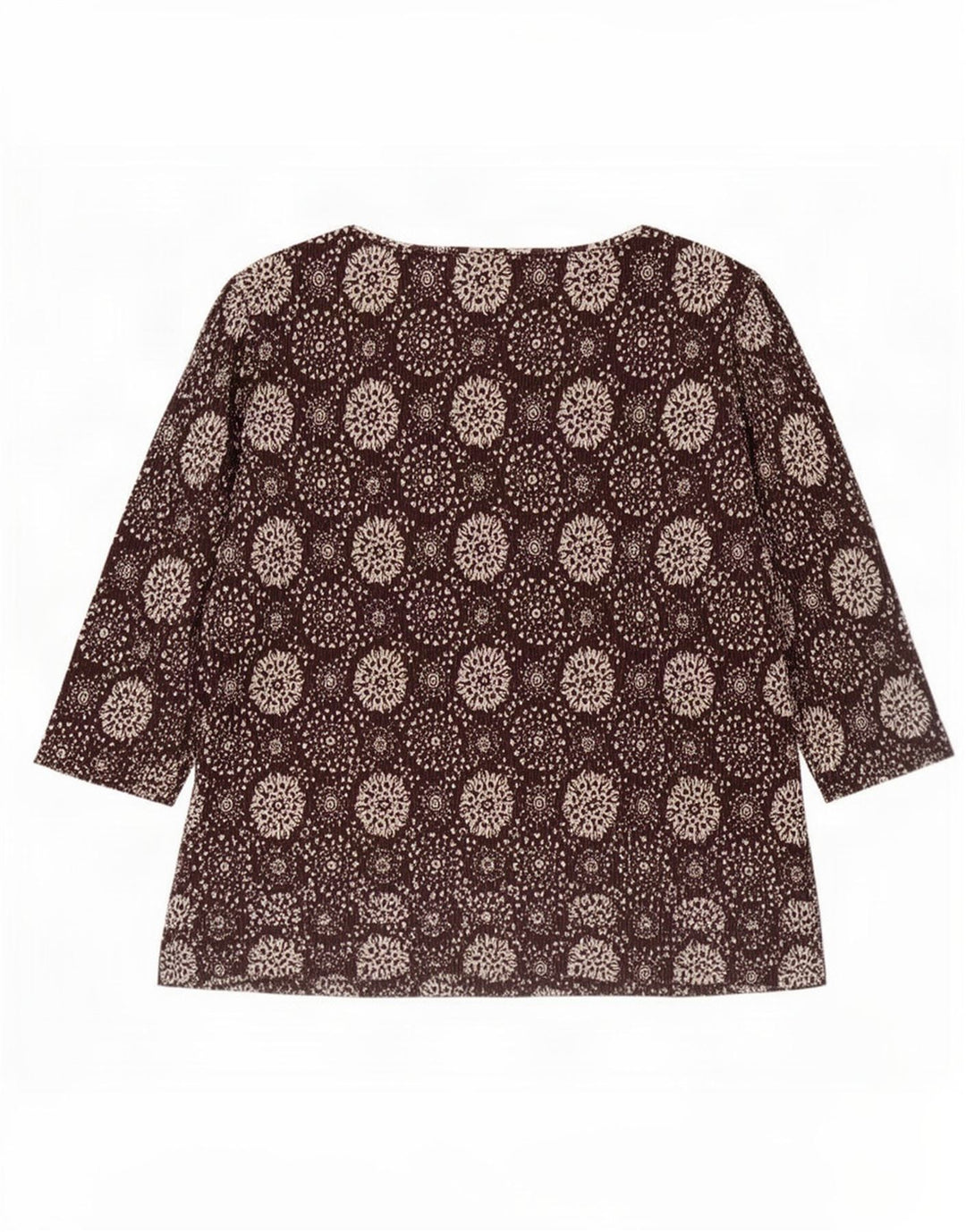 Marks & Spencer Top da donna con motivo astratto manica 3/4 UK 20 2XL Marrone