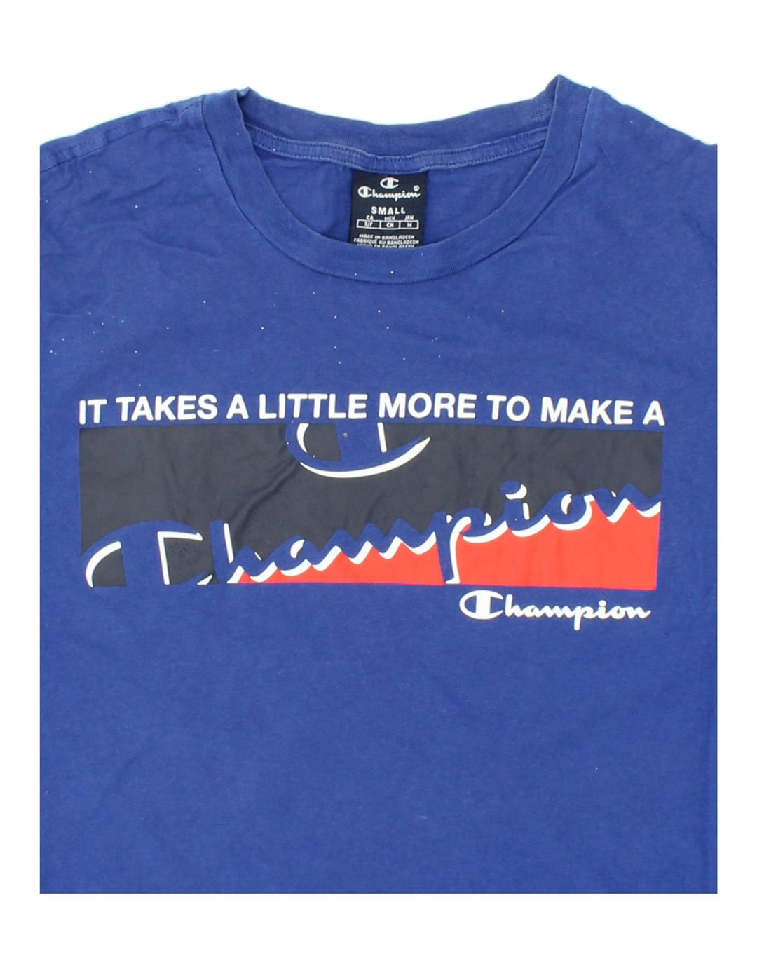 CHAMPION Mens Graphic T-Shirt Top Small Blue Cotton Vintage Champion and Second-Hand Champion from Messina Hembry 